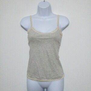 Banana Republic Y2K Lace Trim Cami Tank Top Womens XS‎ Gray Layer Piece